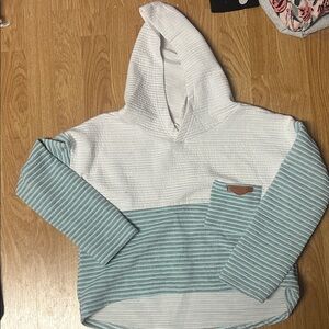 Striped Hooded Pullover cropped